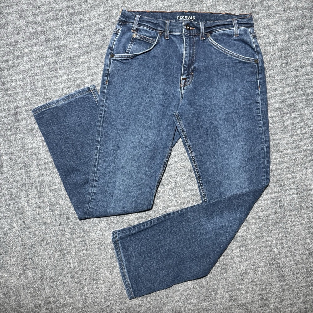 Tecovas Standard Jeans 31x28 Medium Blue Wash Denim Stretch Regular Straight